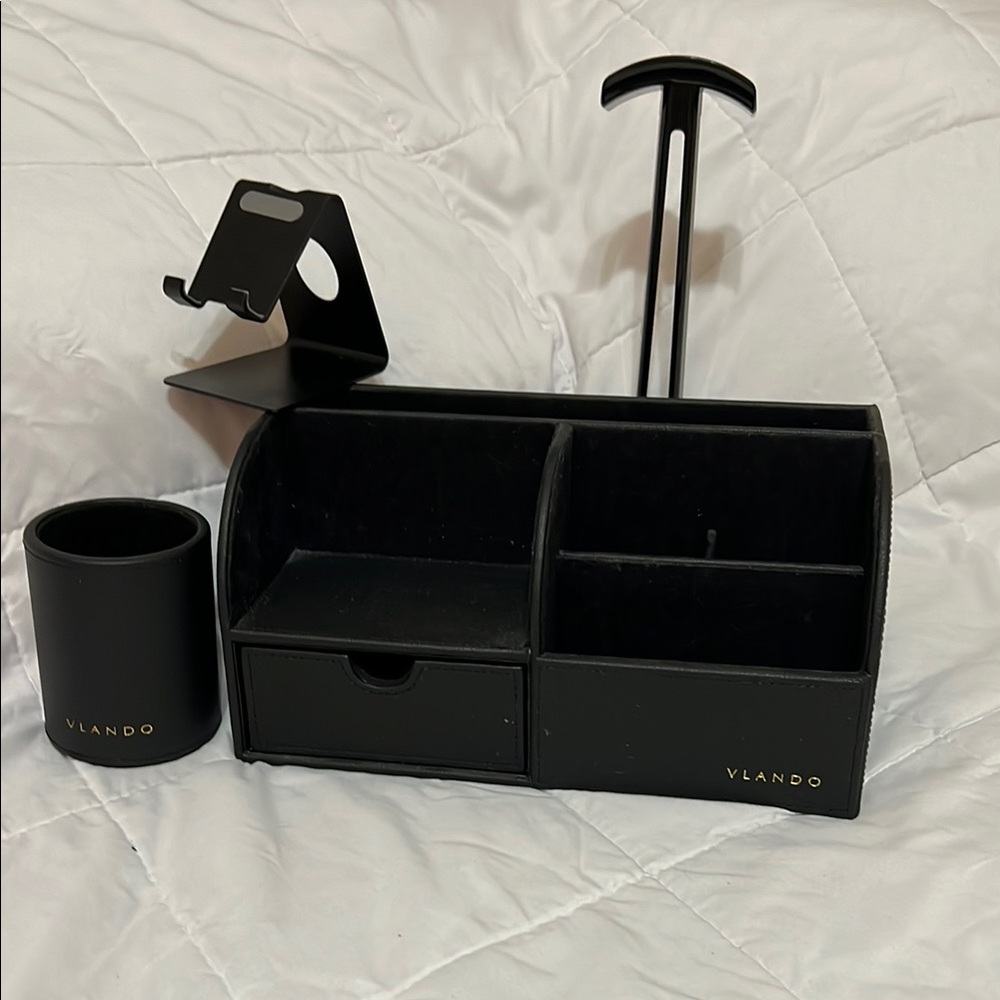Vlando Black Desk Organizer Set